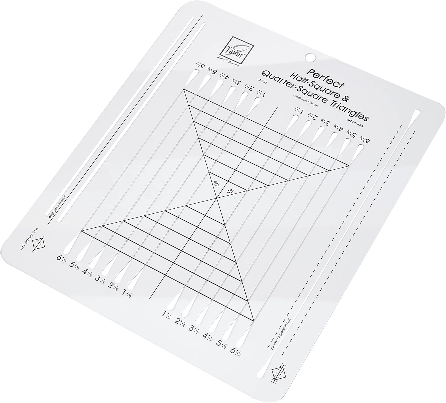 June Tailor Half-Square & Quarter-Square Triangles Ruler